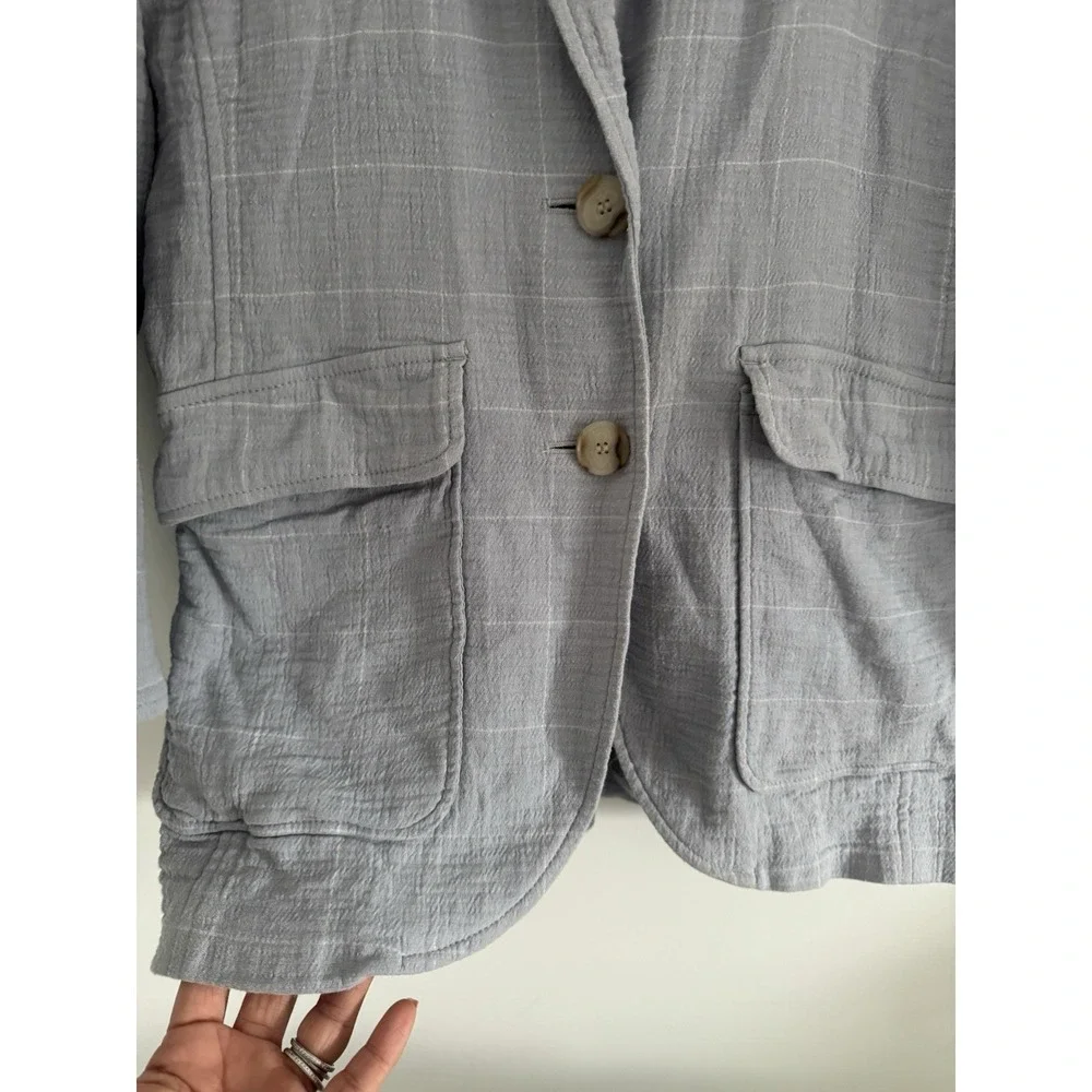Madewell Blazer Cotton-Linen Relaxed Larsen Blazer in Windowpane size XS oversiz